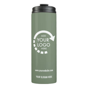 Custom logo business corporate   Sage Green Thermal Tumbler