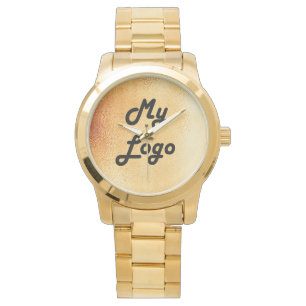 Custom logo business gold background watch