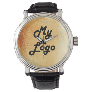Custom logo business gold background watch