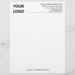 Custom Logo Business Info Your Company Letterhead<br><div class="desc">Custom Colours and Font Your Business Letterhead with Logo - Add Your Logo - Image or QR Code / and Business Name - Company / Address - Contact Information / Logo - Image or QR Code ( back side ) - Resize and move or remove and add elements / image...</div>