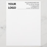 Custom Logo Business Information Office Letterhead<br><div class="desc">Custom Simple Business Office Letterhead with Logo - Add Your Logo - Image / Business - Company Name and Contact Information - Choose / add your favourite text colours. Resize and move or remove and add elements - Image / text with customization tool ! Choose Your Colours / Font !...</div>