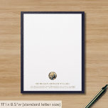 Custom Logo Business Letterhead<br><div class="desc">Create professional correspondence with this business letterhead showcasing a rich blue leather print and a brushed gold logo template. Add your company name,  address,  and contact information for personalized branding.</div>