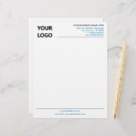 Custom Logo Business Letterhead Your Colours Font<br><div class="desc">Custom Colours and Font - Your Business Letterhead with Logo - Add Your Logo - Image / Business Name - Company / Address - Contact Information - Resize and move or remove and add elements / image with Customization tool. Choose / add your favourite elements and text colours and font...</div>