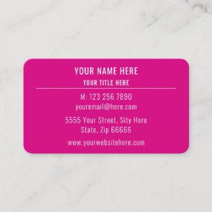 Custom Logo Business Name Address Your Colours Card