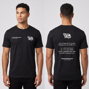 Custom Logo Business Name & Contact Info Marketing T-Shirt