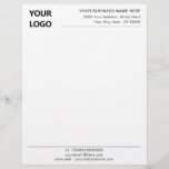 Custom Logo Business Name Info Office Letterhead<br><div class="desc">Simple Personalized Modern Design Business Office Letterhead with Logo - Add Your Logo - Image / Business Name - Company / Address - Contact Information - Resize and move or remove and add elements / text with customization tool. Choose/ add your favourite elements and text colours / font / size...</div>