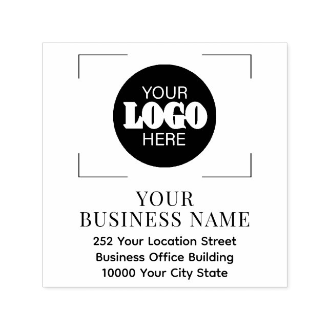 Custom LOGO business name return address Self-inking Stamp (Design)
