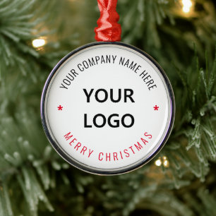 Custom Logo Business Name Text Christmas Ornament