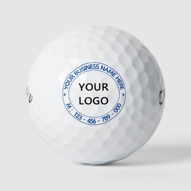 Custom Logo Business Name Text Info Golf Balls (Front)