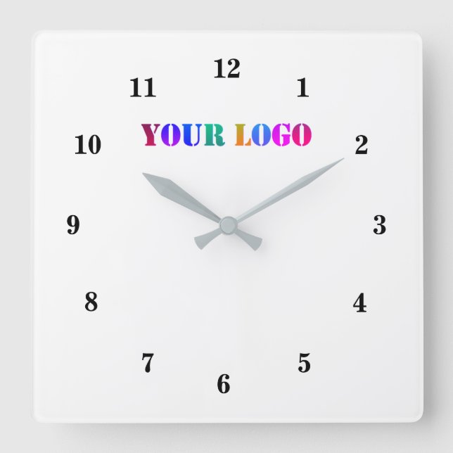 Custom Logo Business Office Personalized Promotion Square Wall Clock (Front)