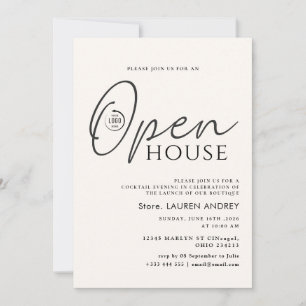 Custom Logo Business Open House Invitation