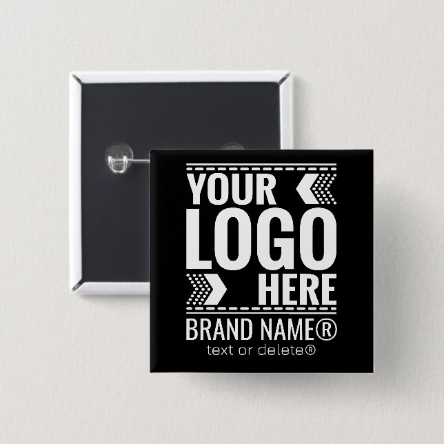 Custom Logo, Business or Brand Logo Personalized  2 Inch Square Button (Front & Back)