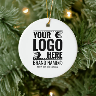 Custom Logo, Business or Brand Logo Personalized  Ceramic Ornament