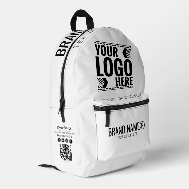 Custom Logo, Business or Brand Logo Personalized  Printed Backpack (Back Corner Left)