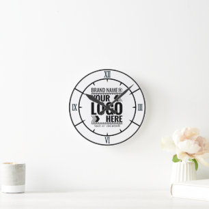 Custom Logo, Business or Brand Logo Personalized Round Clock