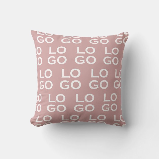Custom Logo Business or Company on Dusty Rose Pink Throw Pillow (Front)