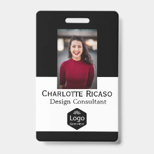 Custom Logo Business Personalized Red White Black Badge