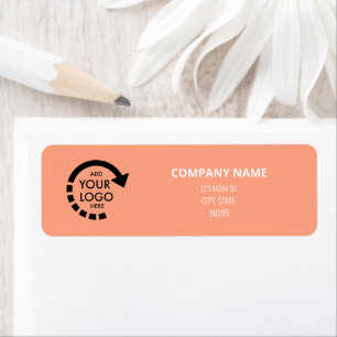 Custom Logo Business Return Address Peach Coral