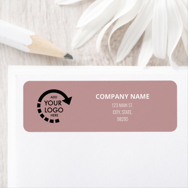 Custom Logo Business Return Address Rose Taupe (Insitu)