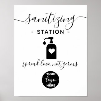Custom Logo Business Safety Sanitizing Station Poster