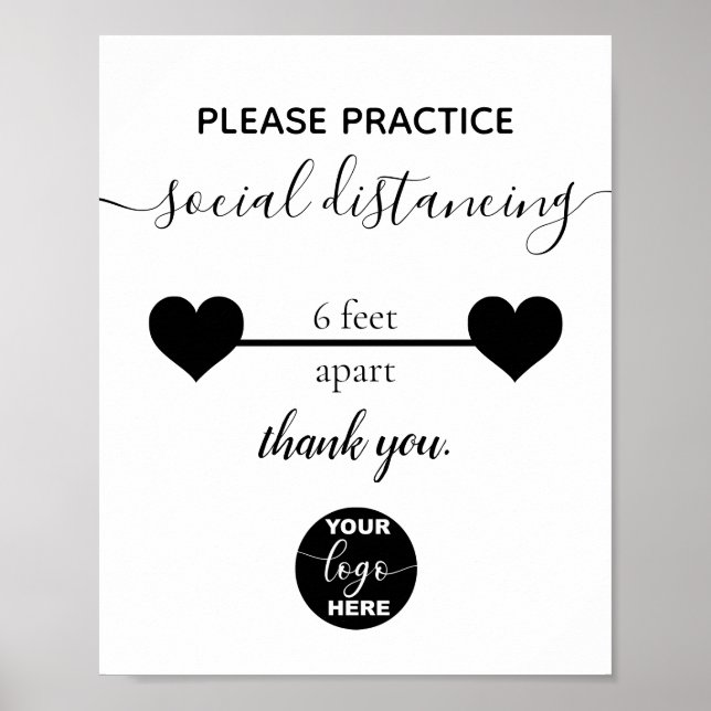 Custom Logo Business Safety Social Distancing Poster (Front)