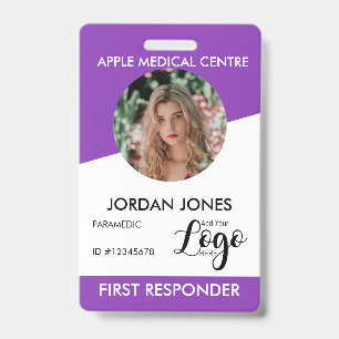 custom logo business staff Photo Security purple Badge