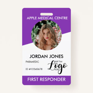 custom logo business staff Photo Security purple Badge