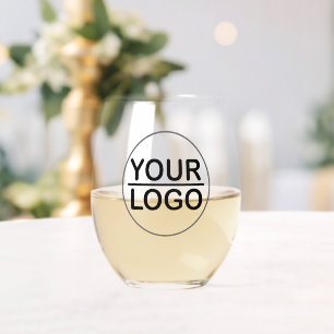 Custom logo business  stemless wine glass
