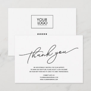 Custom Logo Business Thank You  Card