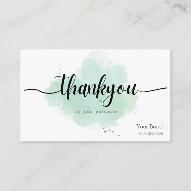 Custom logo business thank you for your purchase business card (Front)