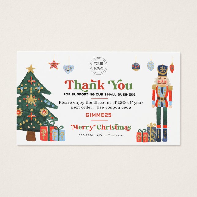 Custom logo Christmas Package Thank you inserts (Front)