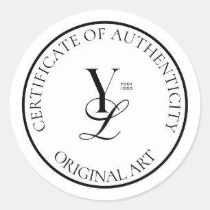 Custom Logo Circle Certificate of Authenticity Classic Round Sticker