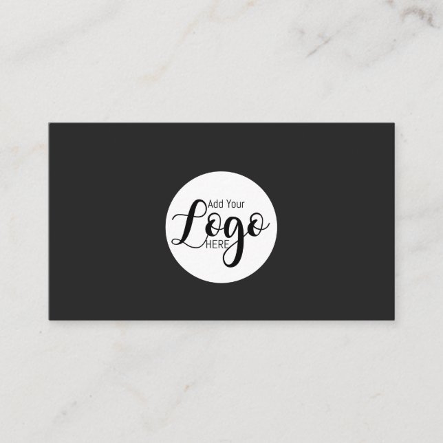 Custom Logo Circle Professional Black Business Card (Front)