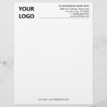 Custom Logo Classic Business Office Letterhead<br><div class="desc">Custom Font and Colours - Simple Personalized Business Letterhead with Logo - Add Your Logo - Image or QR Code - Photo / Business Name - Company / Address - Contact Information / more - Resize and move or remove and add elements / image with Customization tool - Choose font...</div>