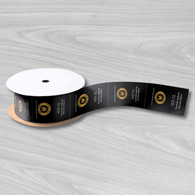 Custom Logo Clothing Garment Product Labels Black Satin Ribbon (Creator Uploaded)