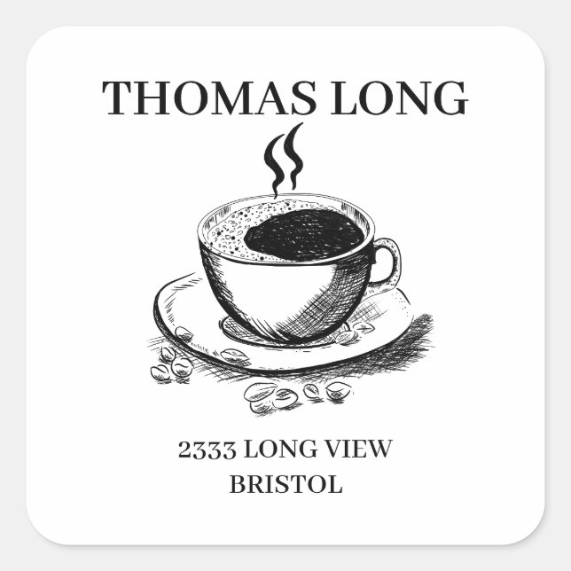 Custom logo Coffe wood business wooden Square Sticker (Front)