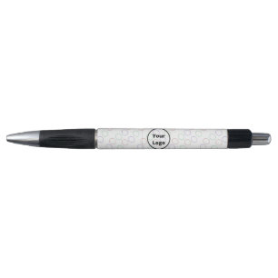 Custom logo colorful circles on white pen