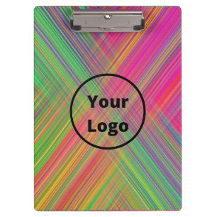 Custom logo colorful lines clipboard
