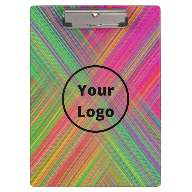Custom logo colorful lines clipboard (Front)