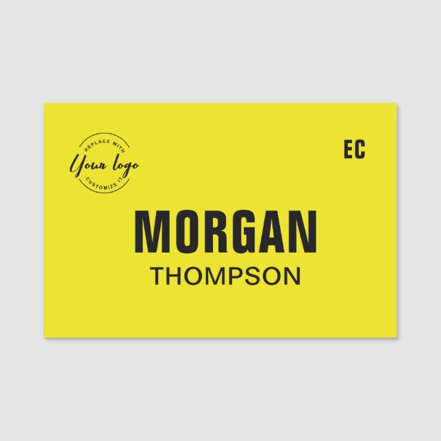 Custom Logo Committee bright Yellow Name Tag (Front)