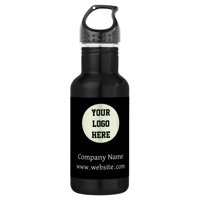 Custom Logo Company Black Business Corporate 532 Ml Water Bottle (Front)