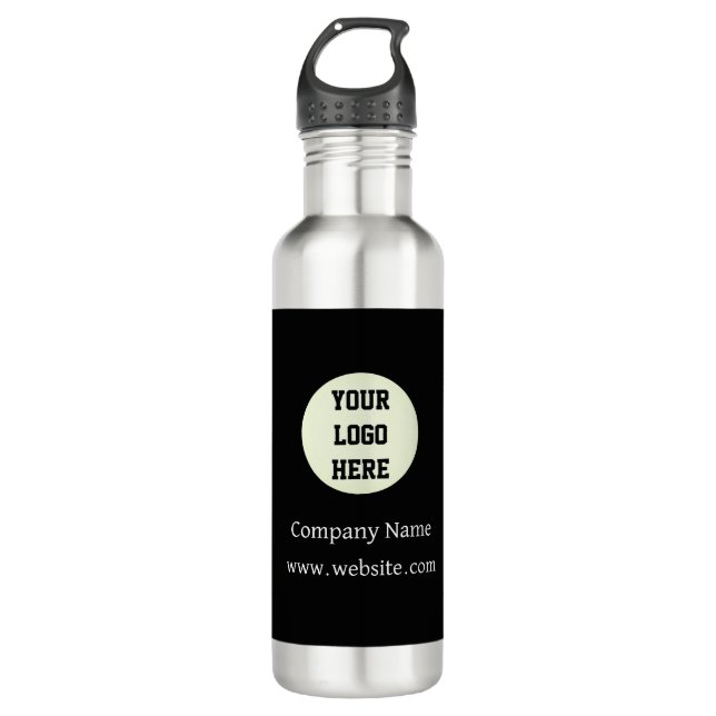 Custom Logo Company Black Business Corporate 710 Ml Water Bottle (Front)