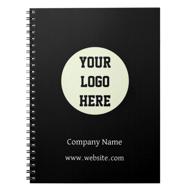 Custom Logo Company Black Business Customer  Notebook (Front)