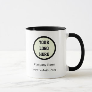 Custom Logo Company Black White Business Branded Mug