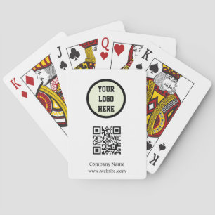 Custom Logo Company Black White QR Code Playing Cards
