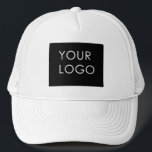 Custom Logo Company Business White Trucker Hat<br><div class="desc">Modern Customizable Business Company Corporate Logo gifts. You can simply add your company logo, image, or personal photo. Editable logo or photo business or individual personal gift for a friend, co-worker, or anyone else. Customizable company business employee staff modern design. Customizable logo modern promotional and business partner business gifts. Custom...</div>