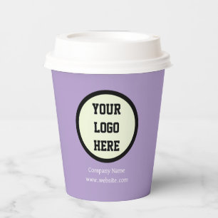 Custom Logo Company Lilac Business Corporate Paper Cups