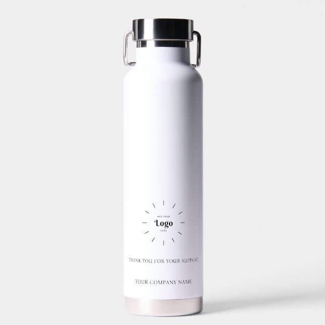 Custom Logo Company Name Business Thank you  Water Bottle (Front)