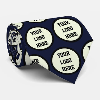 Custom Logo Company Navy Blue Business Corporate Tie