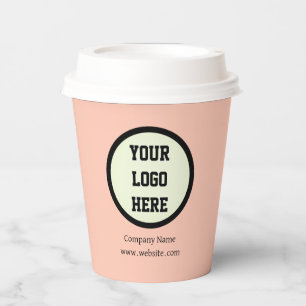 Custom Logo Company Pink Business Corporate Paper Cups